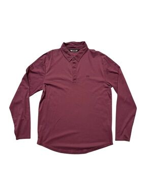 Travis Mathew Long-Sleeve Polo in Burgundy